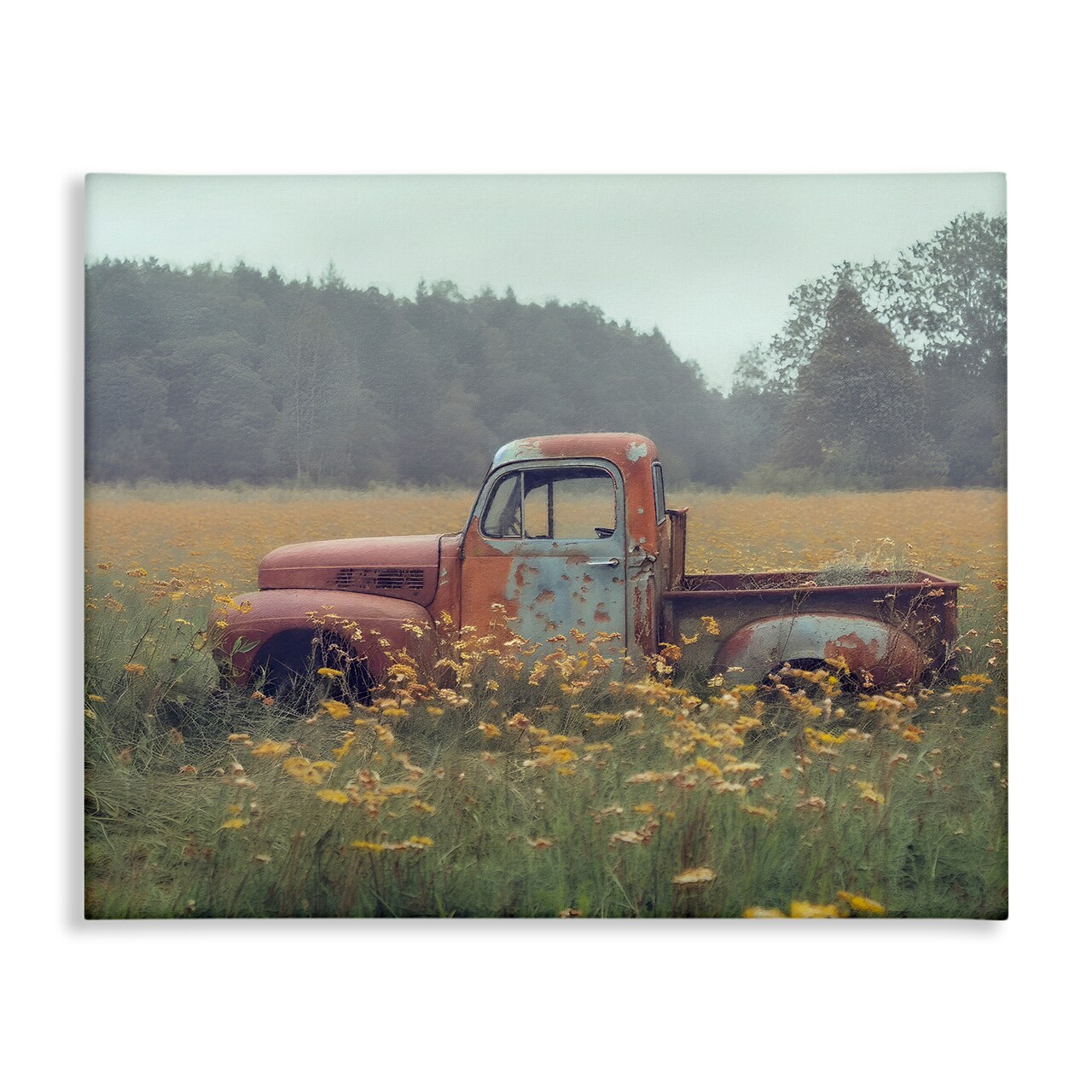 Stupell Industries Rustic Pickup in Country Meadow Canvas By Steve Hunziker